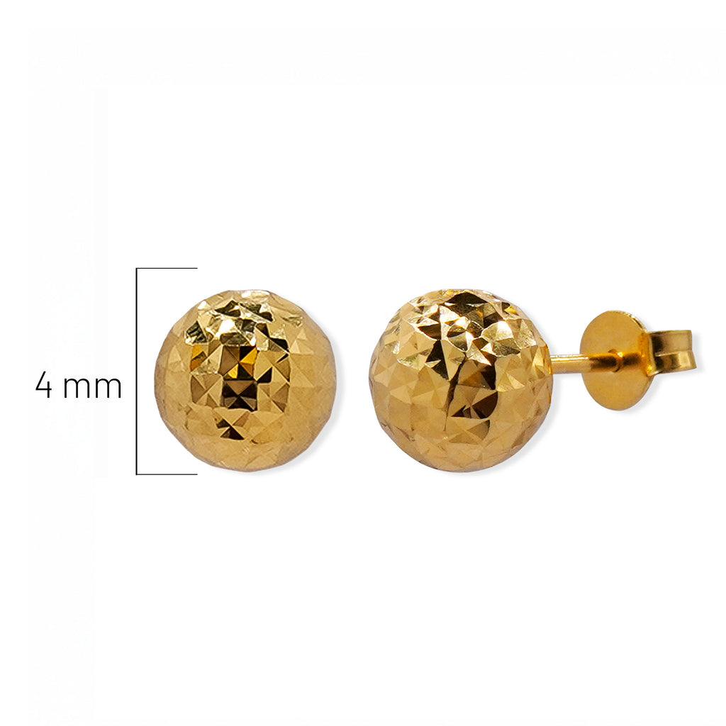 Arete Bolita de 4.8mm Diamantada Oro 10K