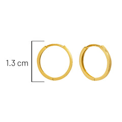 Arracada Huggies Lisas de 1.3cm, Oro 10K