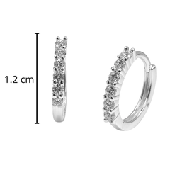 Arracada Huggies Linea de Micro Circonias Plata .925