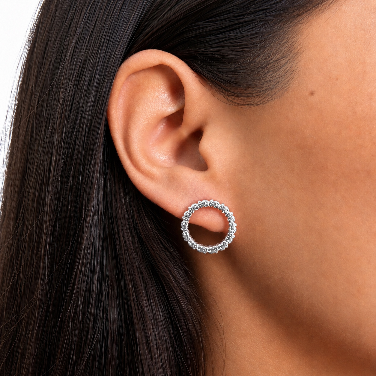 Broquel Inspirado Osito en Circulo Plata .925