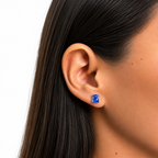 Broquel Inspirado Osos 1:1 Bombeado Murano Azul Plata .925