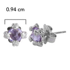 Broquel Inspirado Oso 1.1 Circonias, Montadora de Uñas en forma de Oso Plata .925 con Baño de Rodio
