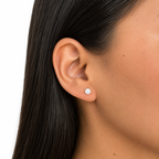 Arete Broquel Circulito Micro Circonias Plata .925