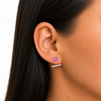 Arete Broquel Telefono con Doble Uso Circonias Plata .925