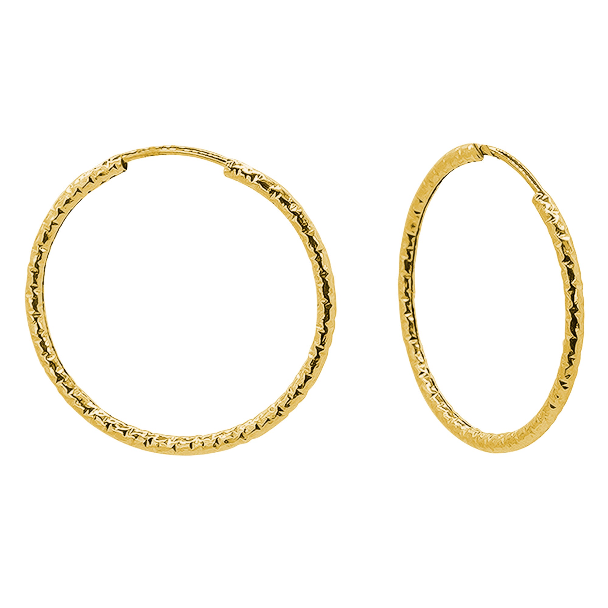 Arracada Diamantada de 2.5cm Oro 10K