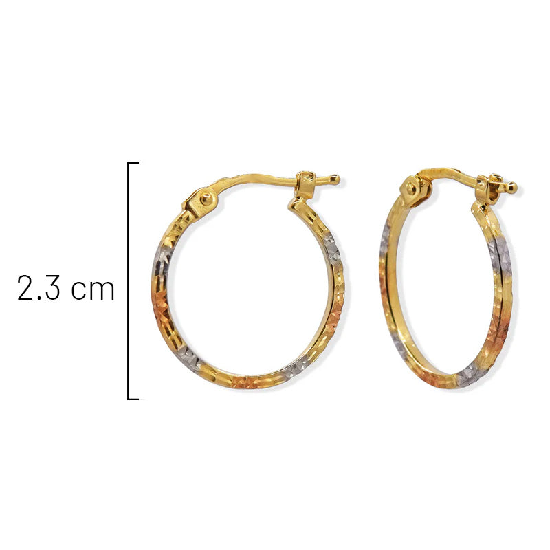 Arracada Florentino Martillada de 2.3cm Oro 10K