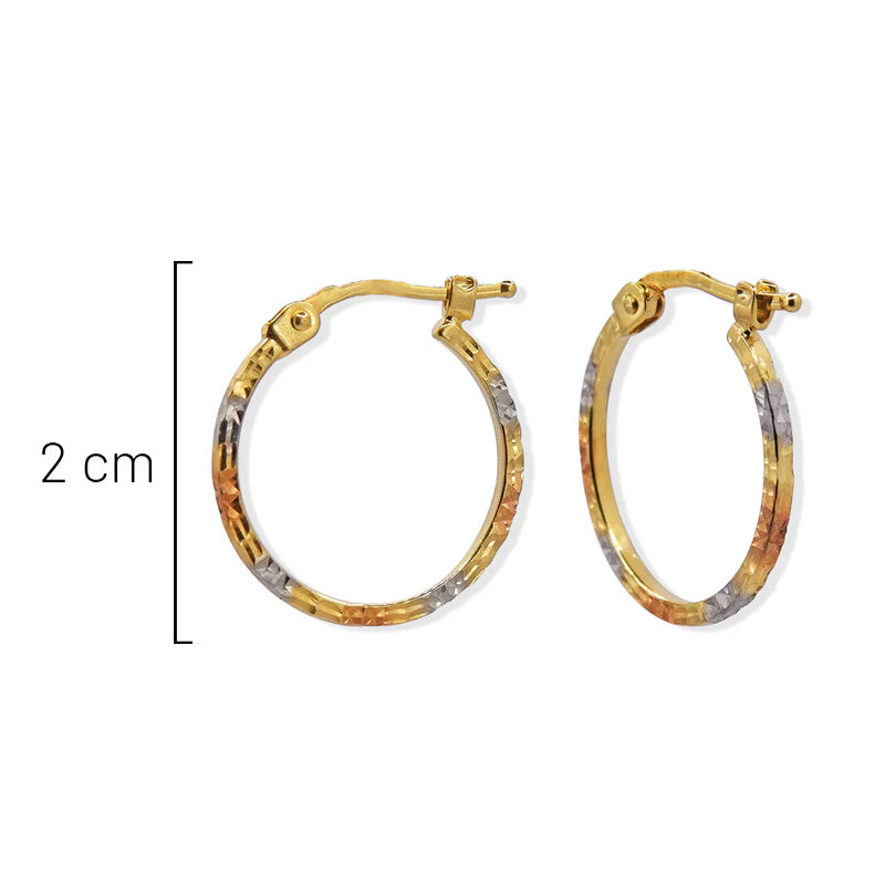 Arracada Florentino Martillada de 1.8cm Oro 10K