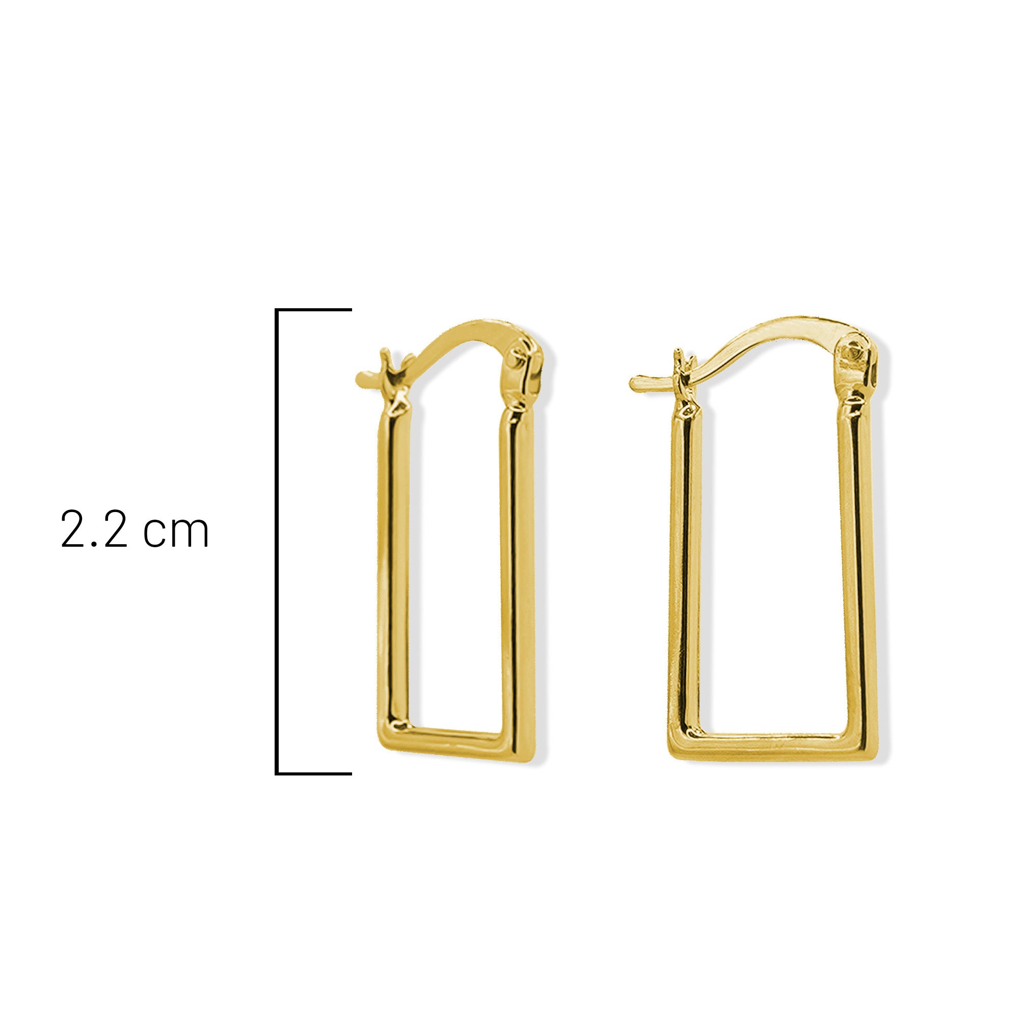 Arracada Rectangular Lisa 2.2cm Oro 10K