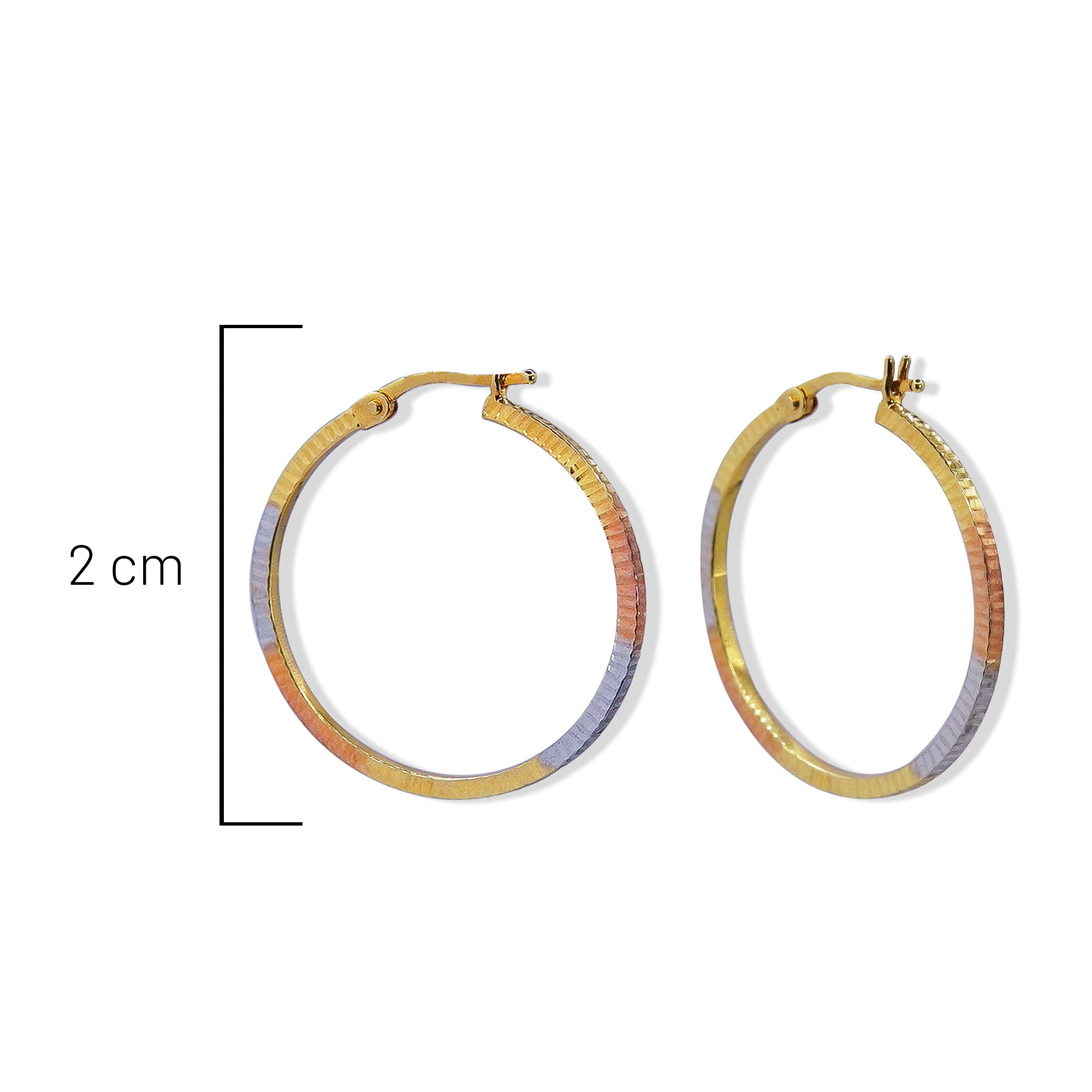 Arracada Florentino Diamantada 2 cm Oro 10K