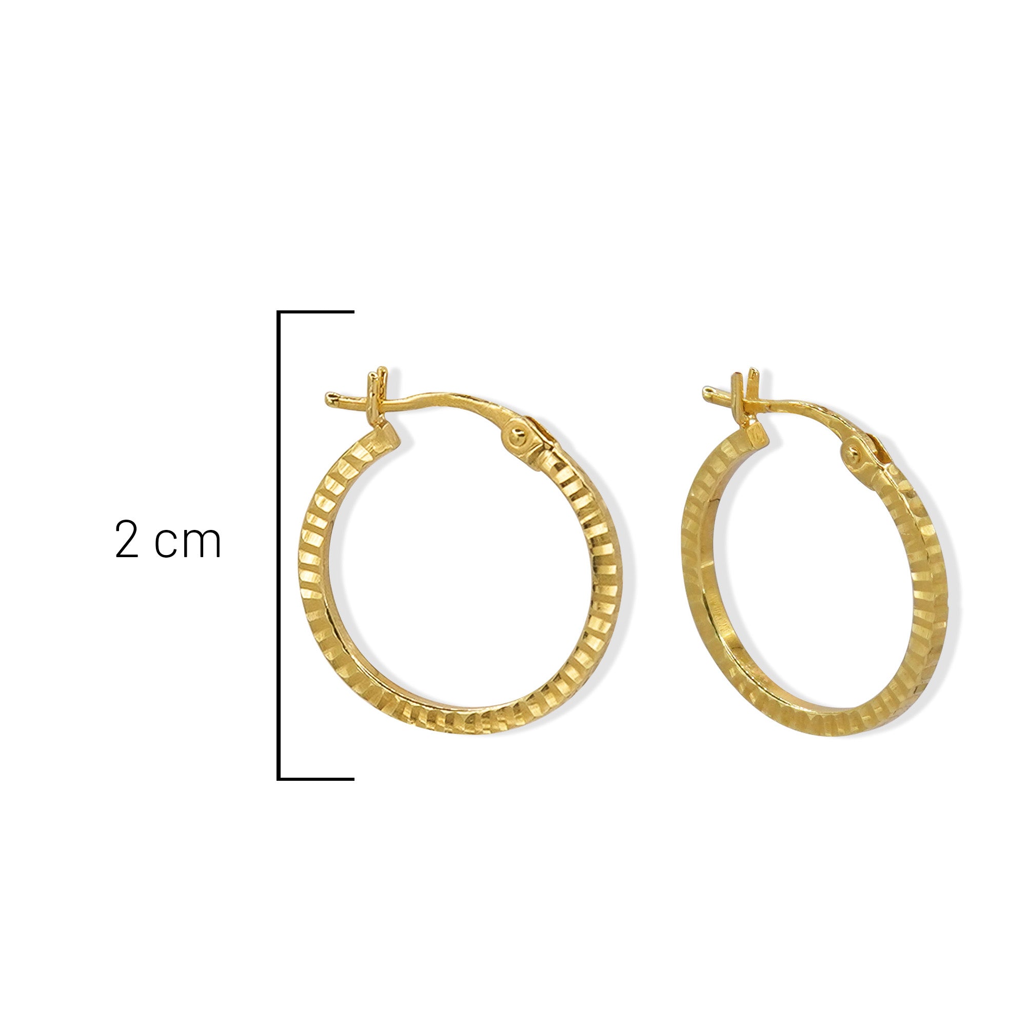Arracada Diamantada 2cm Oro 10K