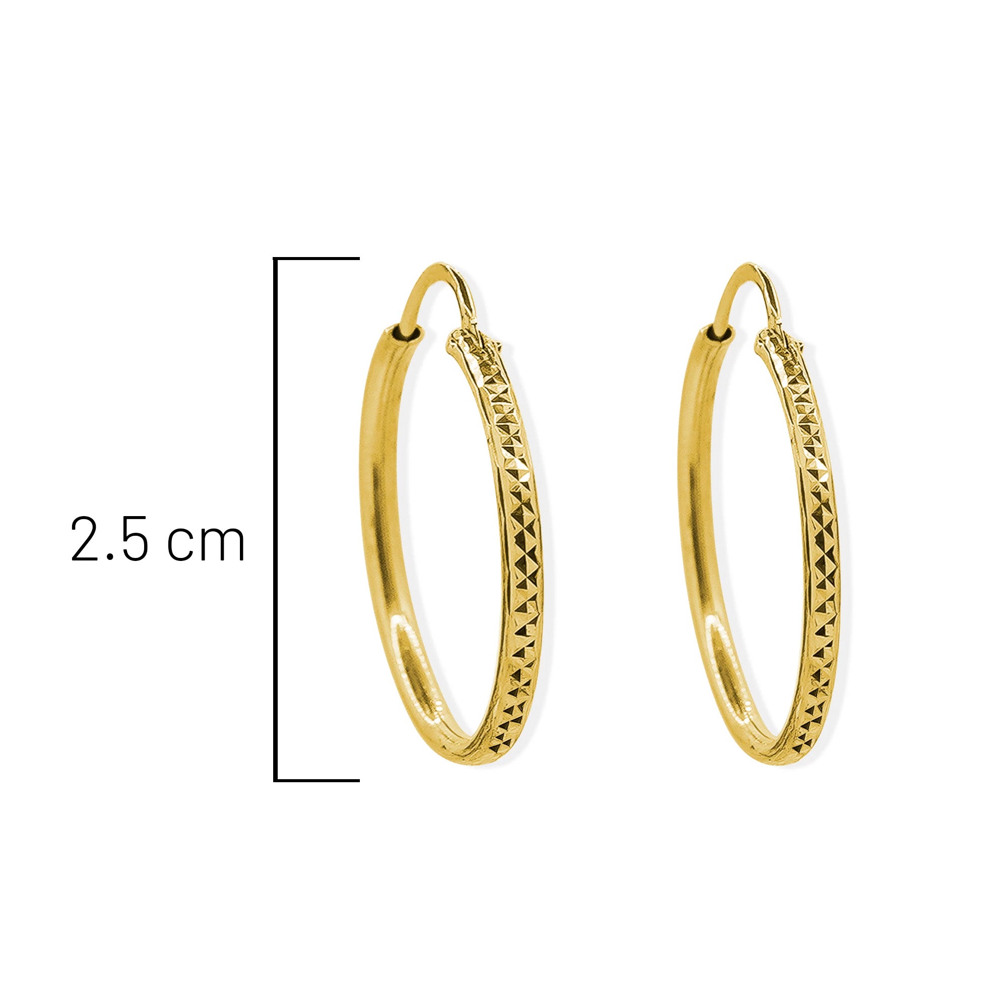 Arracada Diamantada 2.5cm Oro 10K