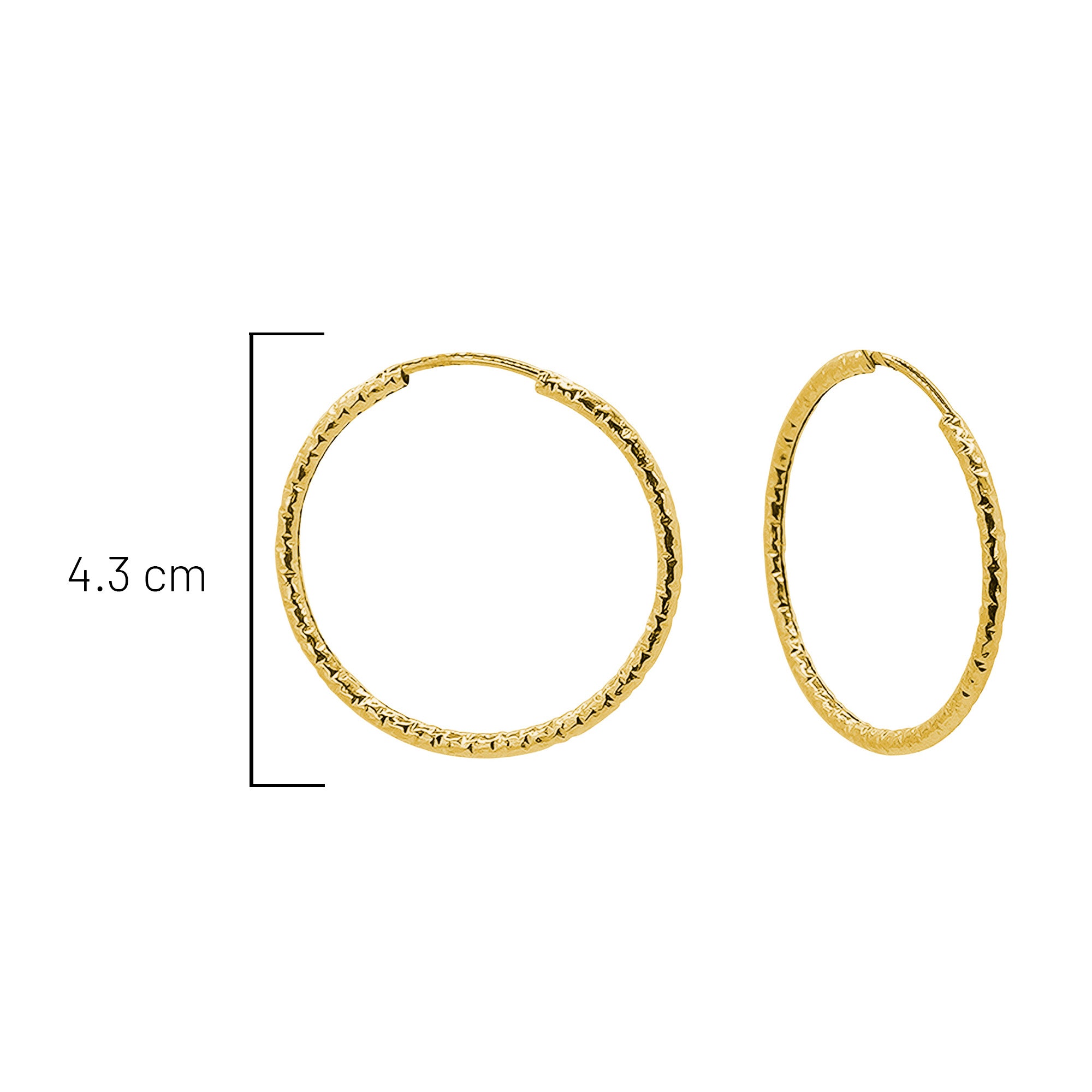 Arracada Diamantada de 4.3cm Oro 10K