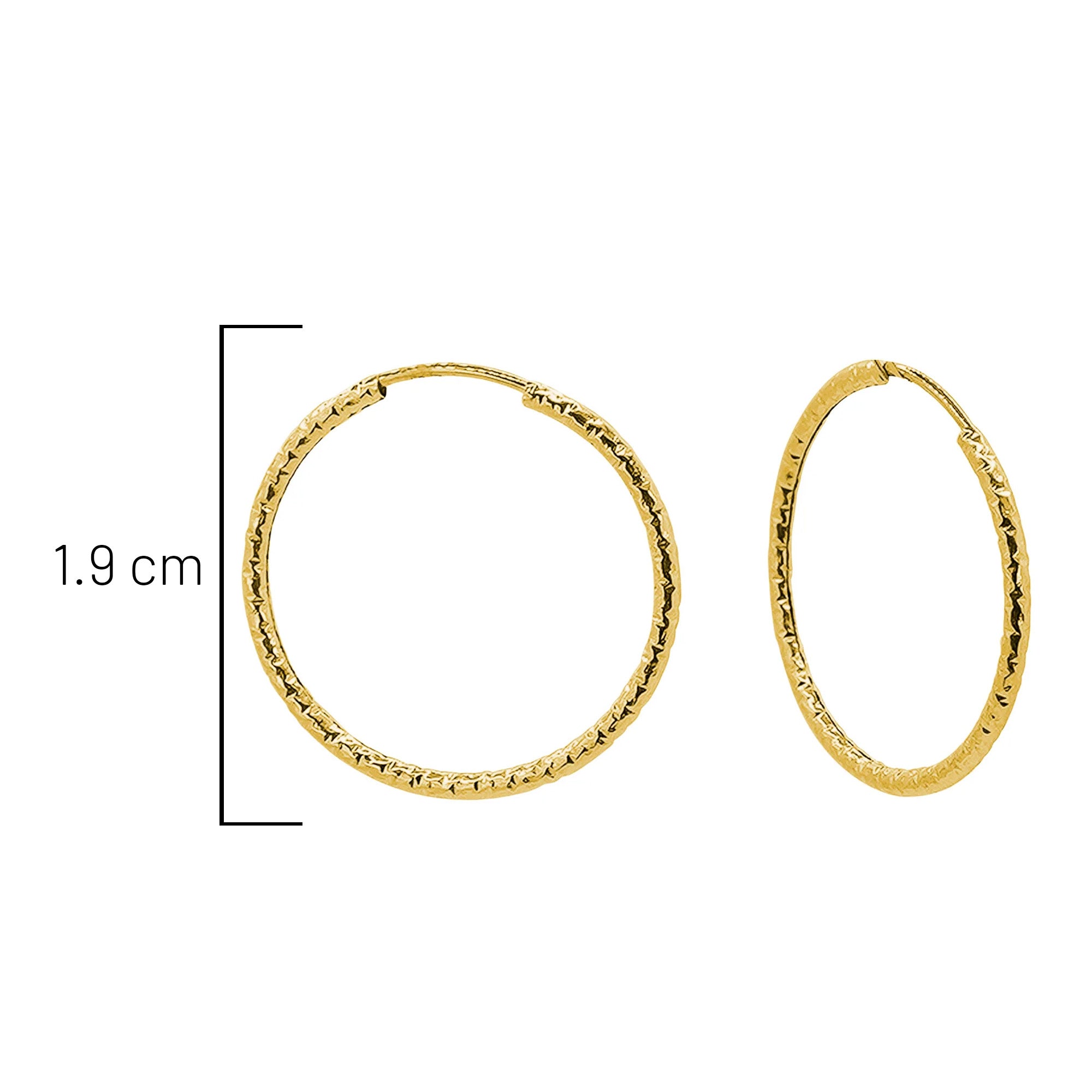 Arracada Diamantada de 1.9cm Oro 10K