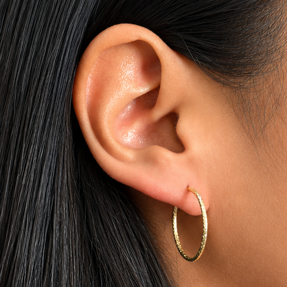 Arracada Diamantada de 1.9cm Oro 10K