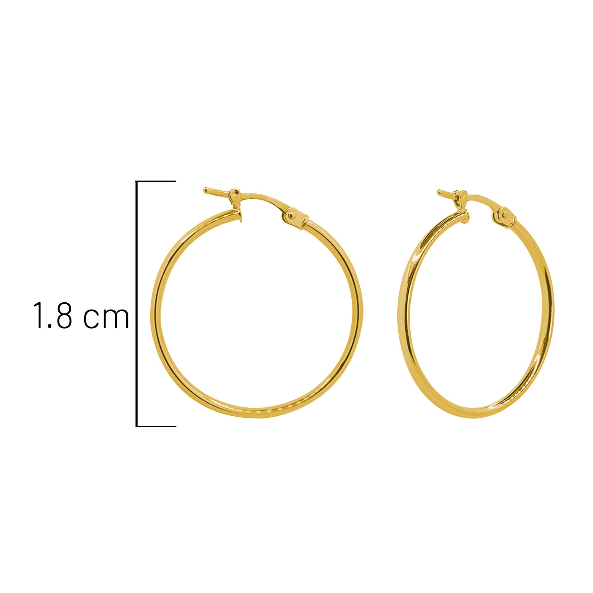 Arracada de Tubo Liso 1.8cm Oro 10K