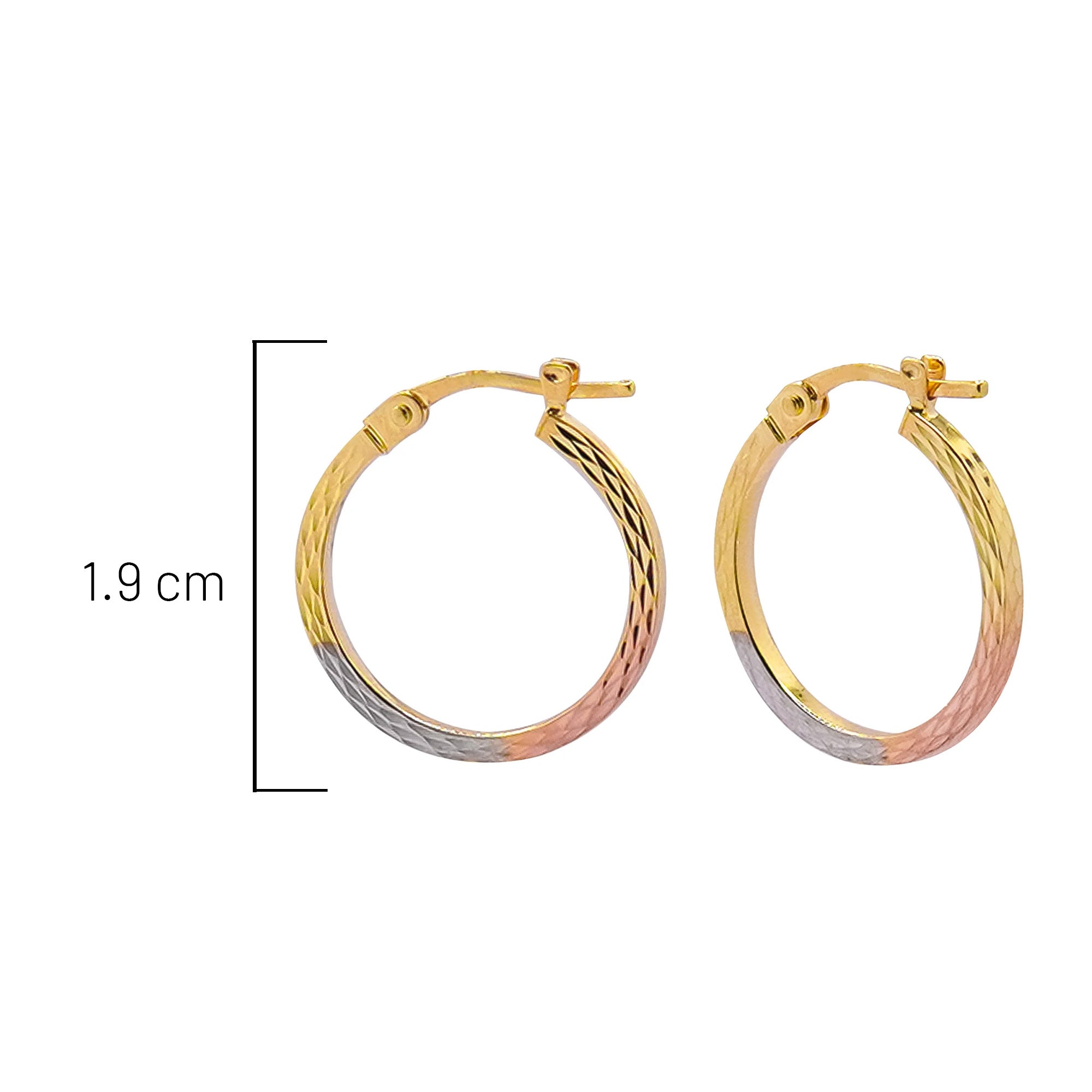 Arracada Martillada Florentina 1.9cm Oro 10K