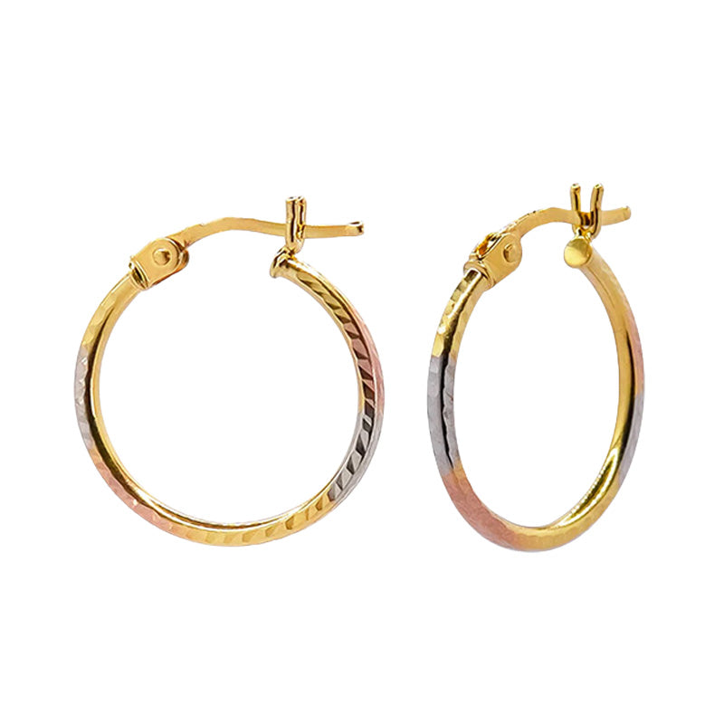 Arracada Diamantada Florentina 1.8cm Oro 10K