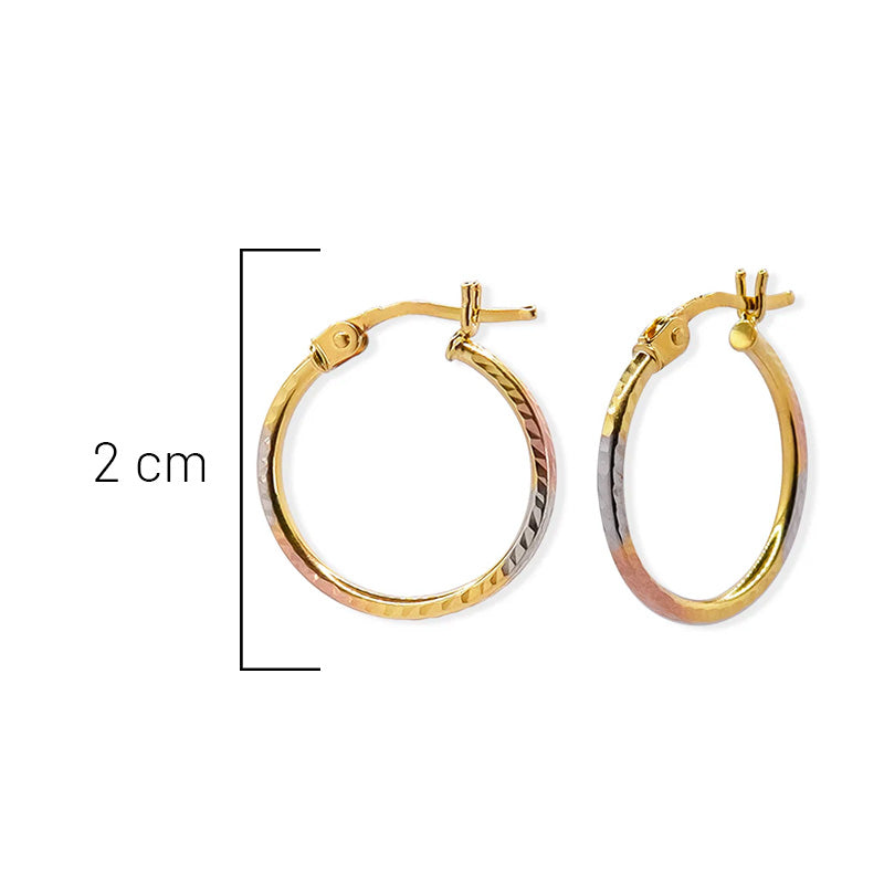 Arracada Diamantada Florentina 1.8cm Oro 10K