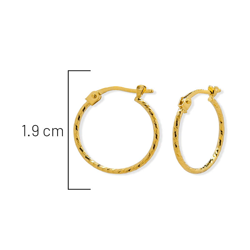 Arracada Diamantada 1.9cm Oro 10K