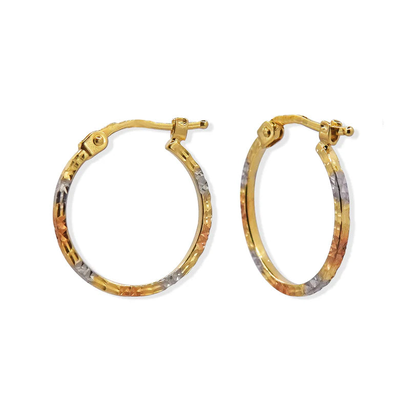 Arracada Florentino Martillada de 2.3cm Oro 10K