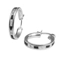 Arracada Canalito Circonias Duo Rojas y Blancas 2cm Plata .925