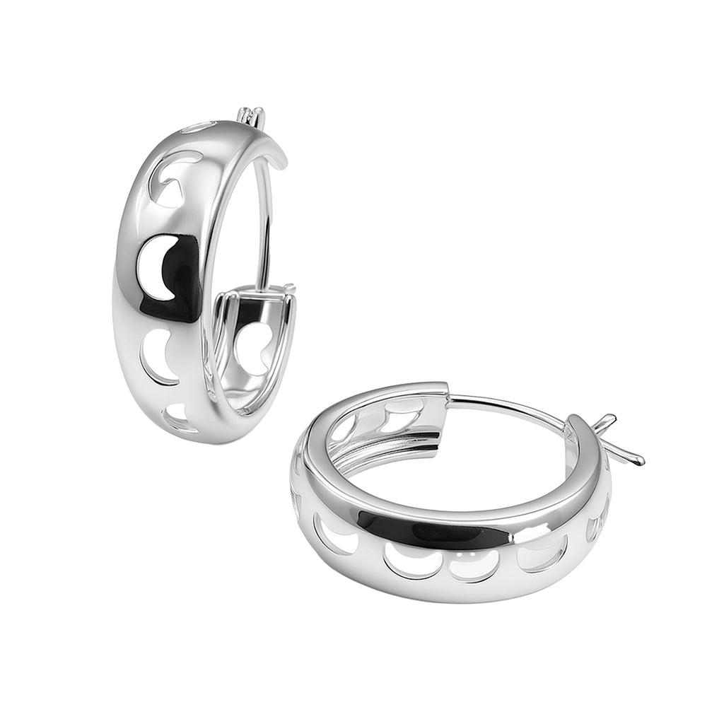 Arracada Ancha Siluetas de 1.5cm Plata .925