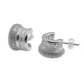 Arracada Chica con Linea de Micro Circonias Plata .925