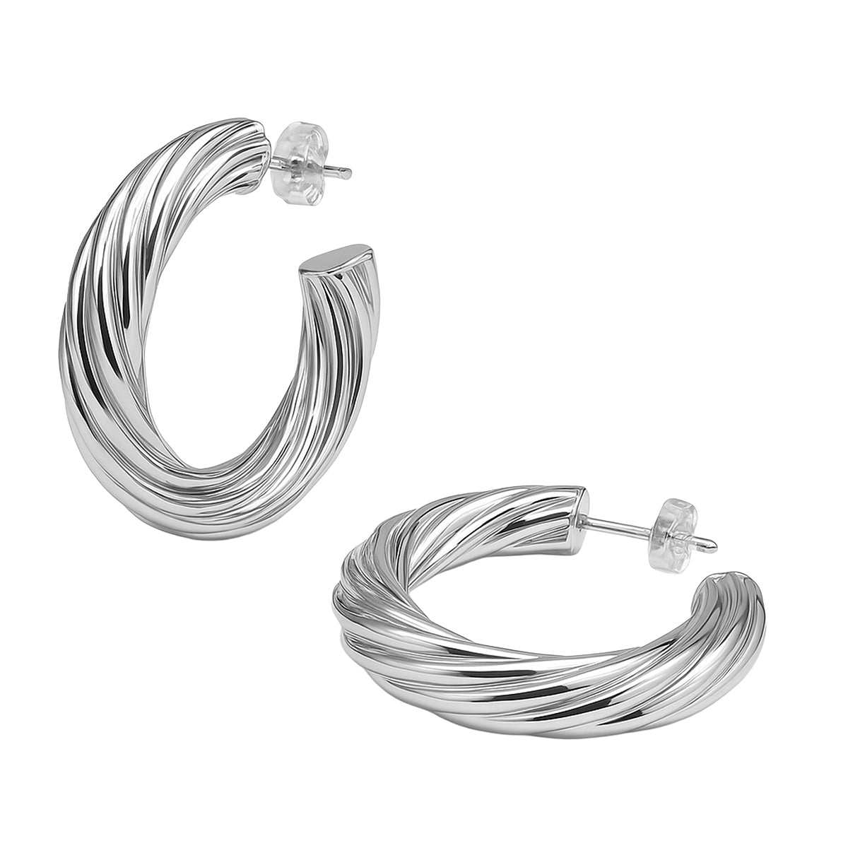 Arracada Torcida Vintage 3.8 cm Plata .925