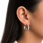 Arracada Inspirada Cartier 1:1 Amor con Circonias, Plata .925 con Baño de Rodio