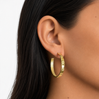 Arracada Inspirada Cartier 1:1 Amor Grande Lisas, Plata .925 con Baño de Oro 18k