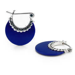 Arracada Media Luna Piedra Natural de 2cm Plata .925