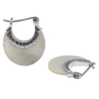 Arracada Media Luna Piedra Natural de 2cm Plata .925