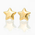Broquel Arete Estrella Lisa Grande Oro 10k con Bolita