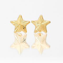 Broquel Arete Estrella Diamantada Oro 10k con Bolita
