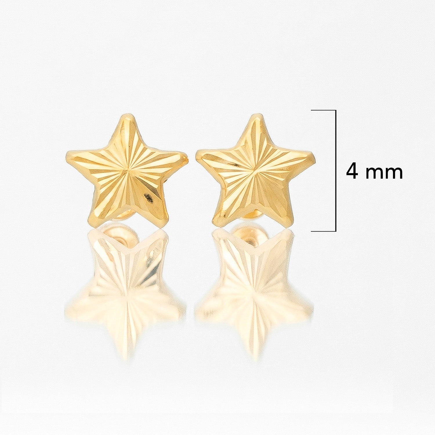 Broquel Arete Estrella Diamantada Chico Oro 10k con Bolita