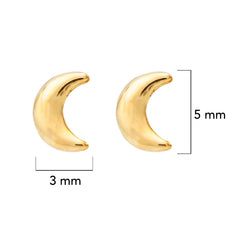 Broquel Arete Luna Lisa Chica Oro 10k con Bolita