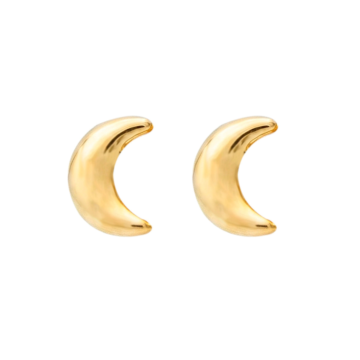 Broquel Arete Luna Lisa Chica Oro 10k con Bolita