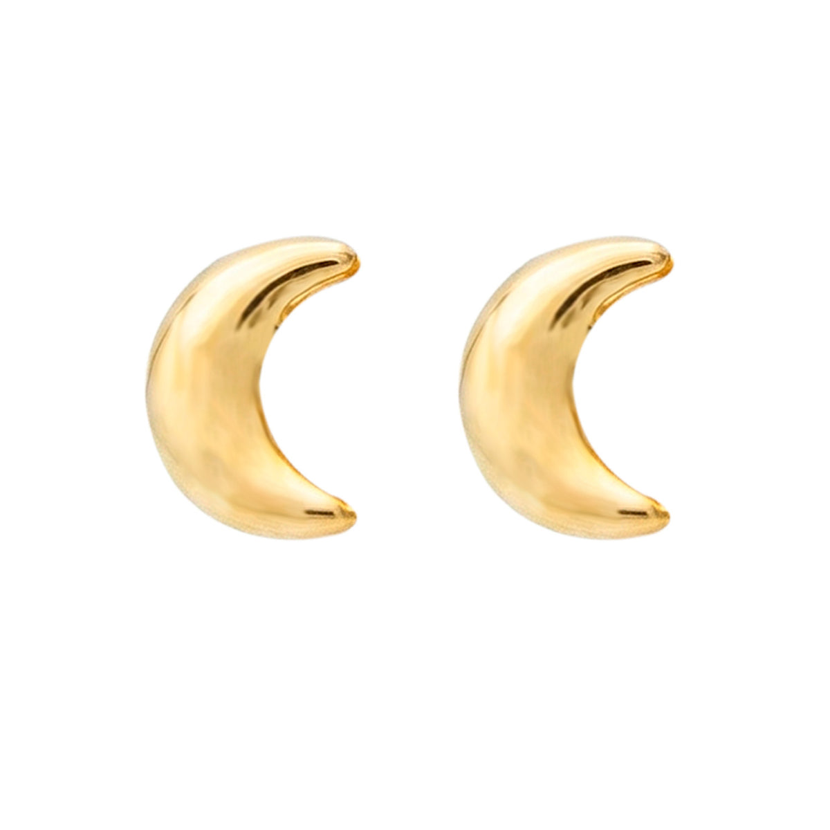 Broquel Arete Luna Lisa Mediana Oro 10k con Bolita