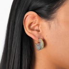 Arracada Filigrana Floral Colección Esencia Plata .925 con Baño de Oro 18K y Baño de Rodio