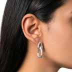 Arete Filigrana Gota Eslabón Colección Esencia Plata .925 con Baño de Rodio