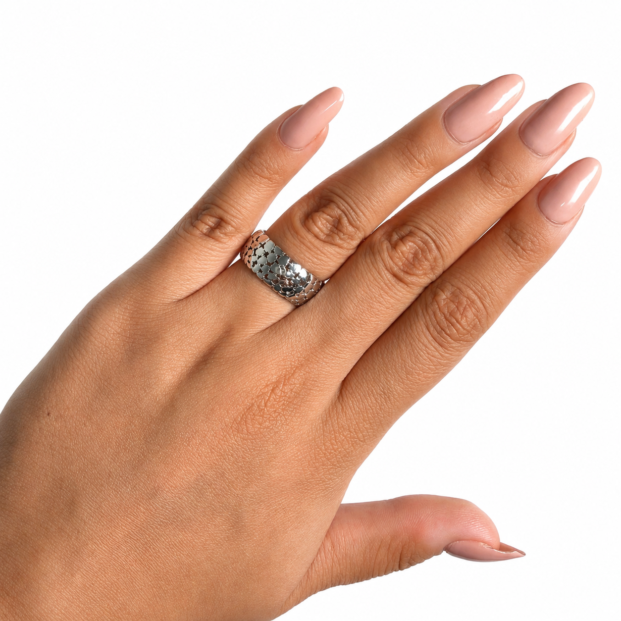 Anillo Filigrana Cruces Colección Esencia Plata .925 Baño de Rodio