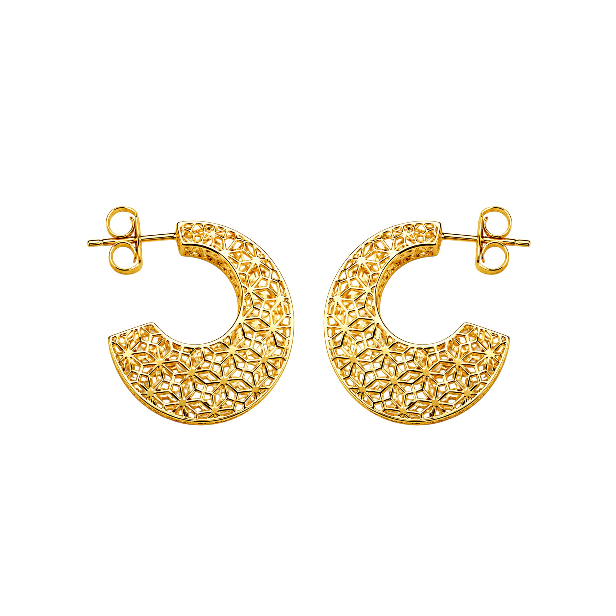Arracada Filigrana Floral Colección Esencia Plata .925 con Baño de Oro 18K