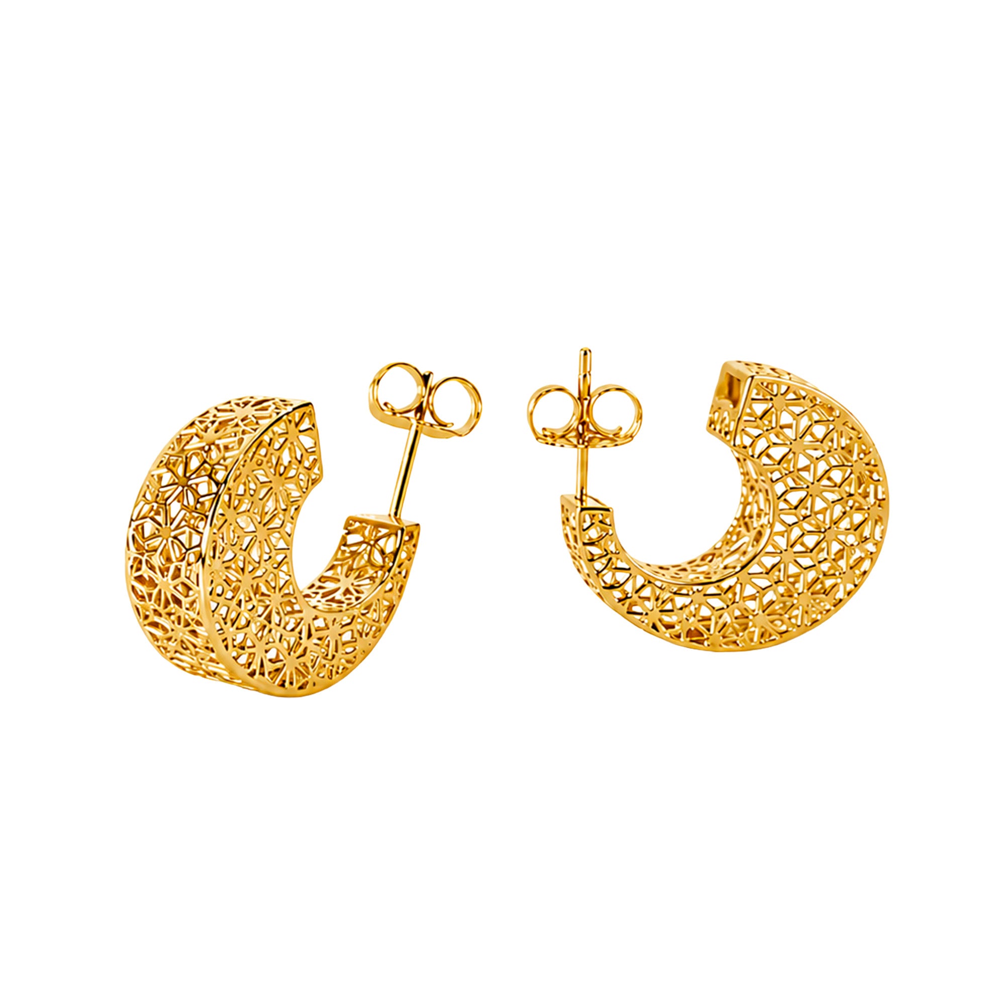 Arracada Filigrana Floral Colección Esencia Plata .925 con Baño de Oro 18K