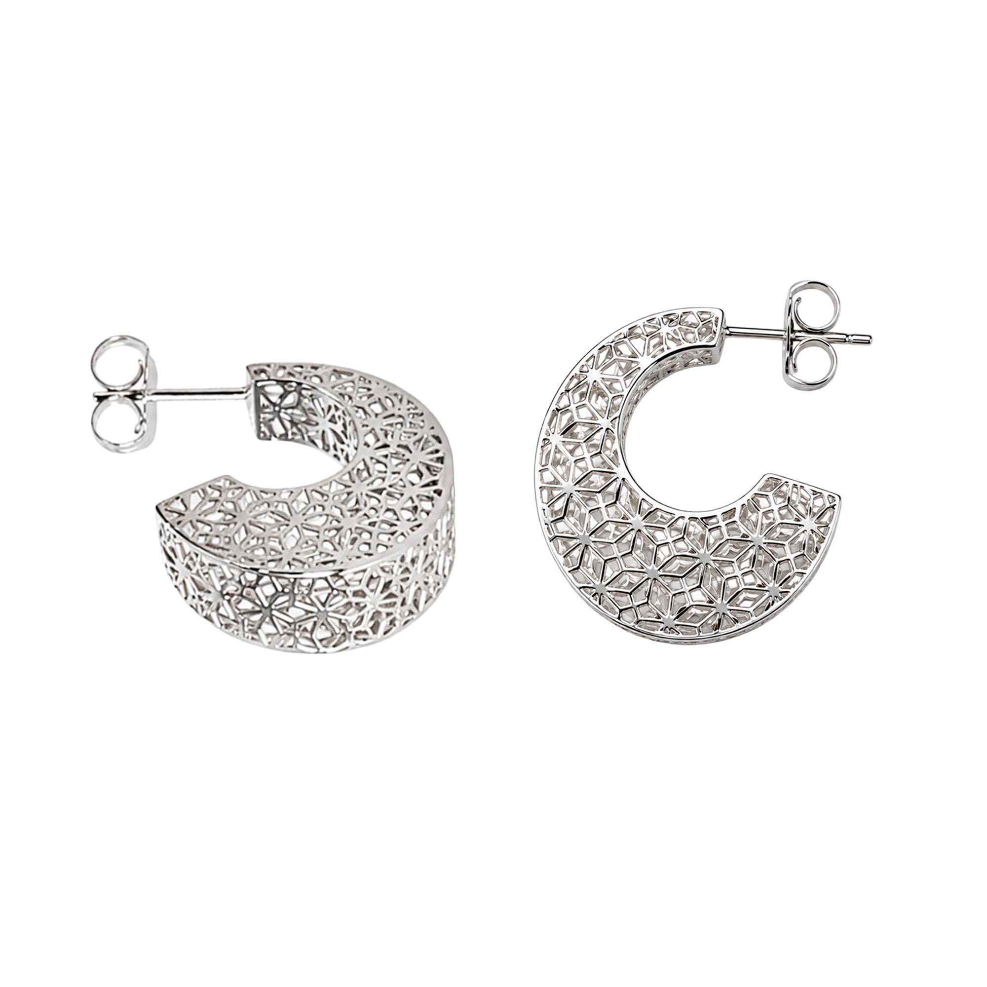 Arracada Filigrana Floral Coleccion Esencia Plata .925 con Baño de Rodio