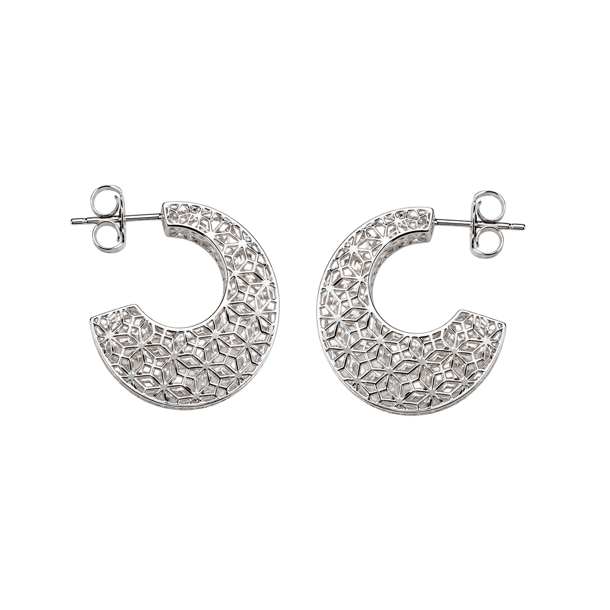 Arracada Filigrana Floral Coleccion Esencia Plata .925 con Baño de Rodio