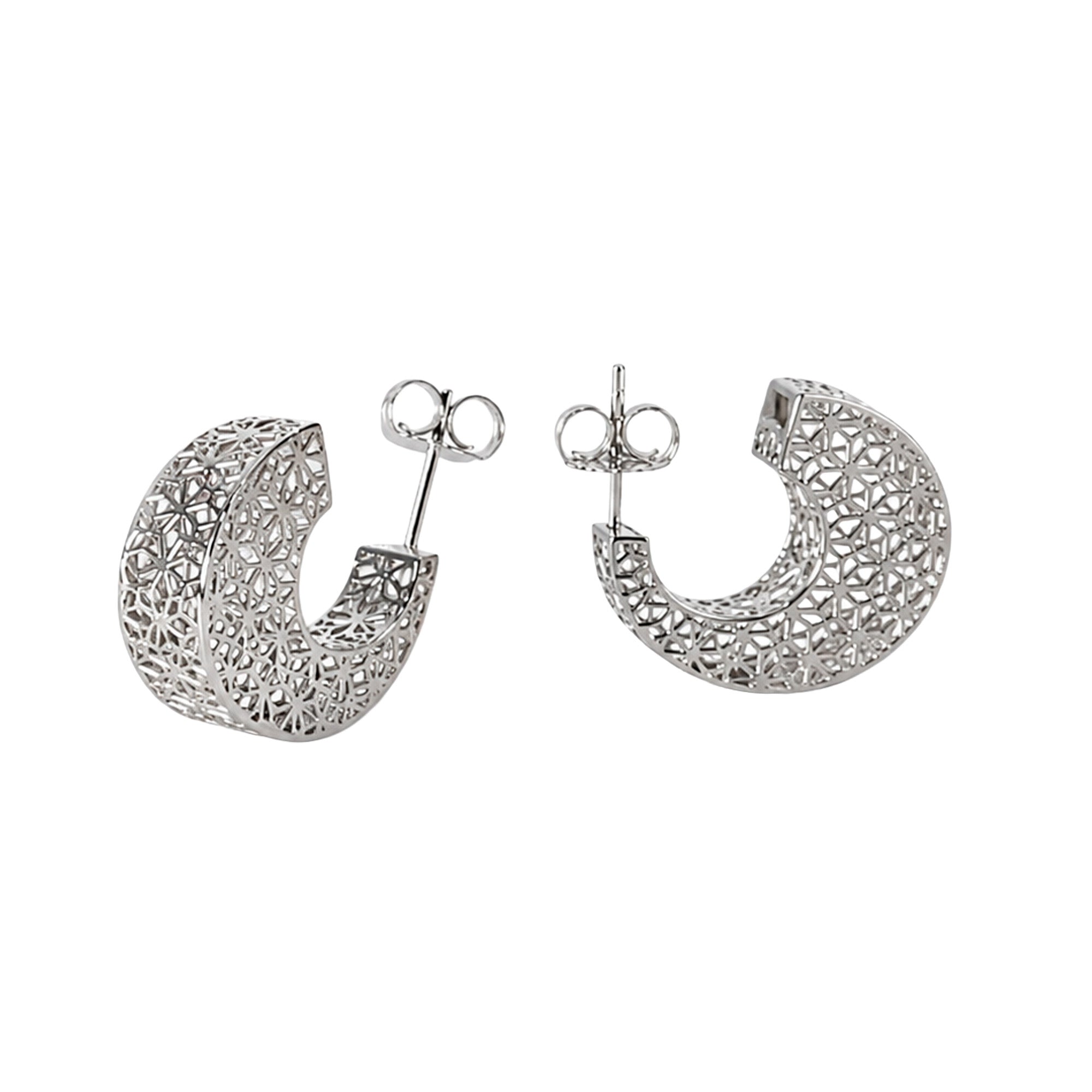 Arracada Filigrana Floral Coleccion Esencia Plata .925 con Baño de Rodio