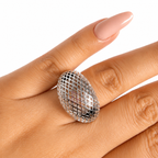Anillo Filigrana Bombeado Red Colección Esencia Plata .925 con Baño de Rodio
