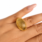 Anillo Filigrana Bombeado Red Colección Esencia Plata .925 con Baño de Oro 18K
