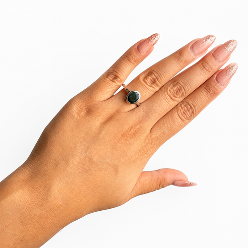 Anillo Piedras Preciosas Heated zafiro, Plata .925 con Baño de Rodio