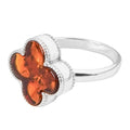 Anillo Van Flor Ambar Polaco Plata .925